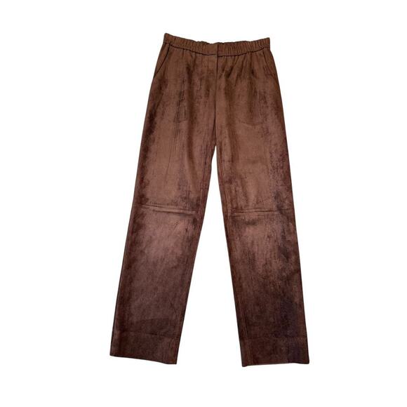 BCBGMaxAzria Women’s‎ XS Chocolate Brown Omari Faux Suede Ankle Pants NWOT - Picture 1 of 7